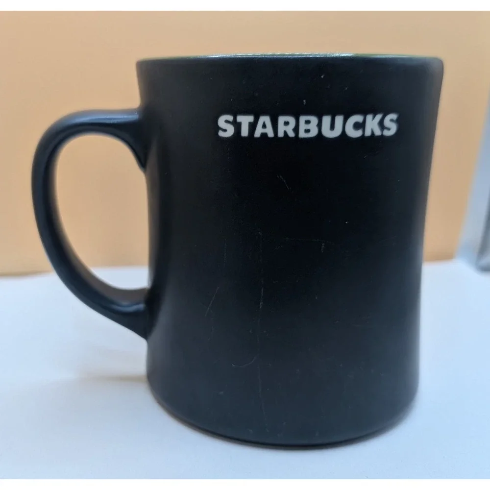 Vintage 2011 Starbucks Scooter Vespa Moped Dark Navy Coffee Cup Mug 16 oz Bone